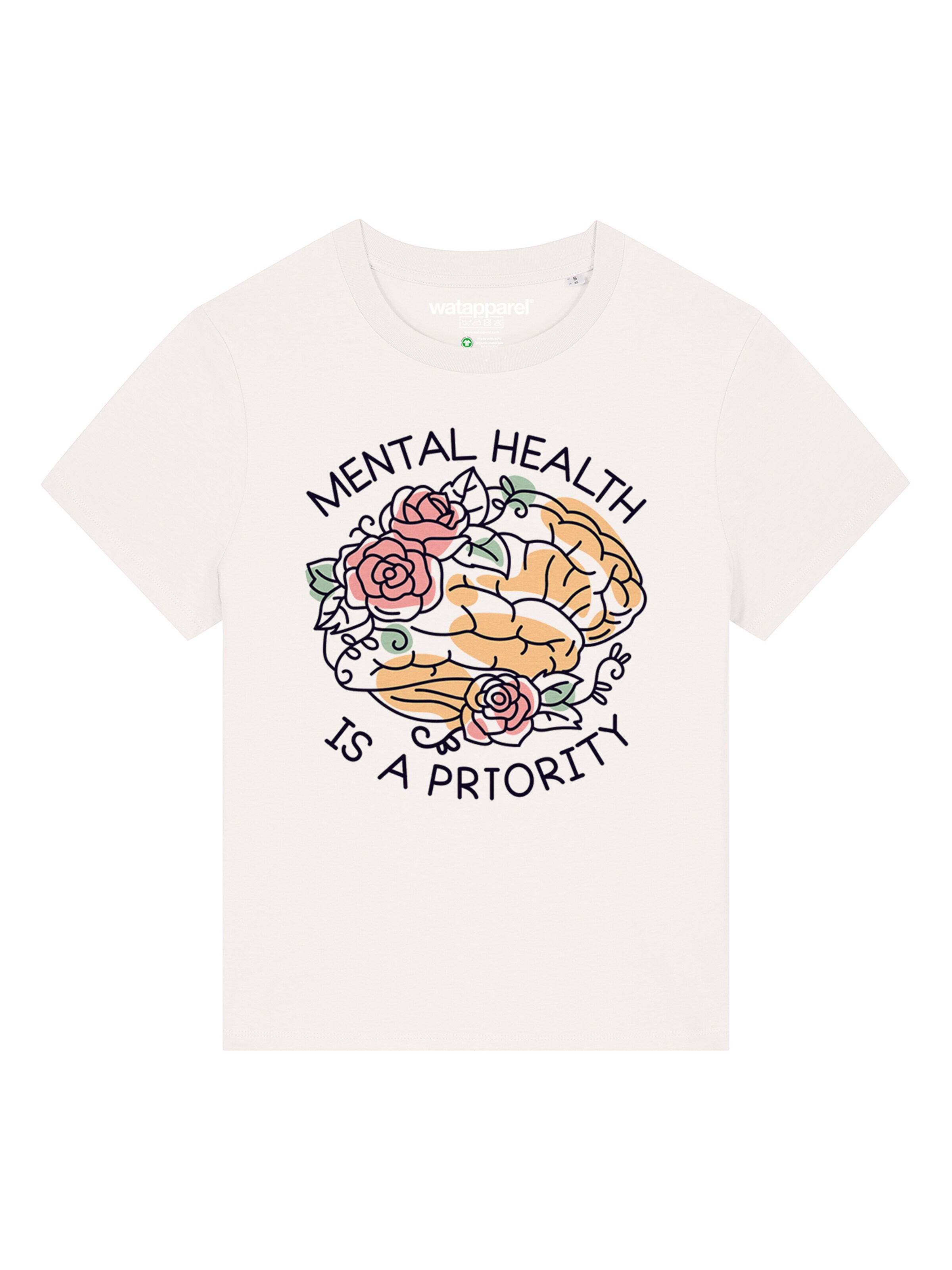 Watapparel Shirt 'Mental Health' in Wit: voorkant