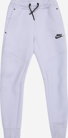 mėlyna Nike Sportswear Siaurėjantis Kelnės 'TCH FLC': priekis