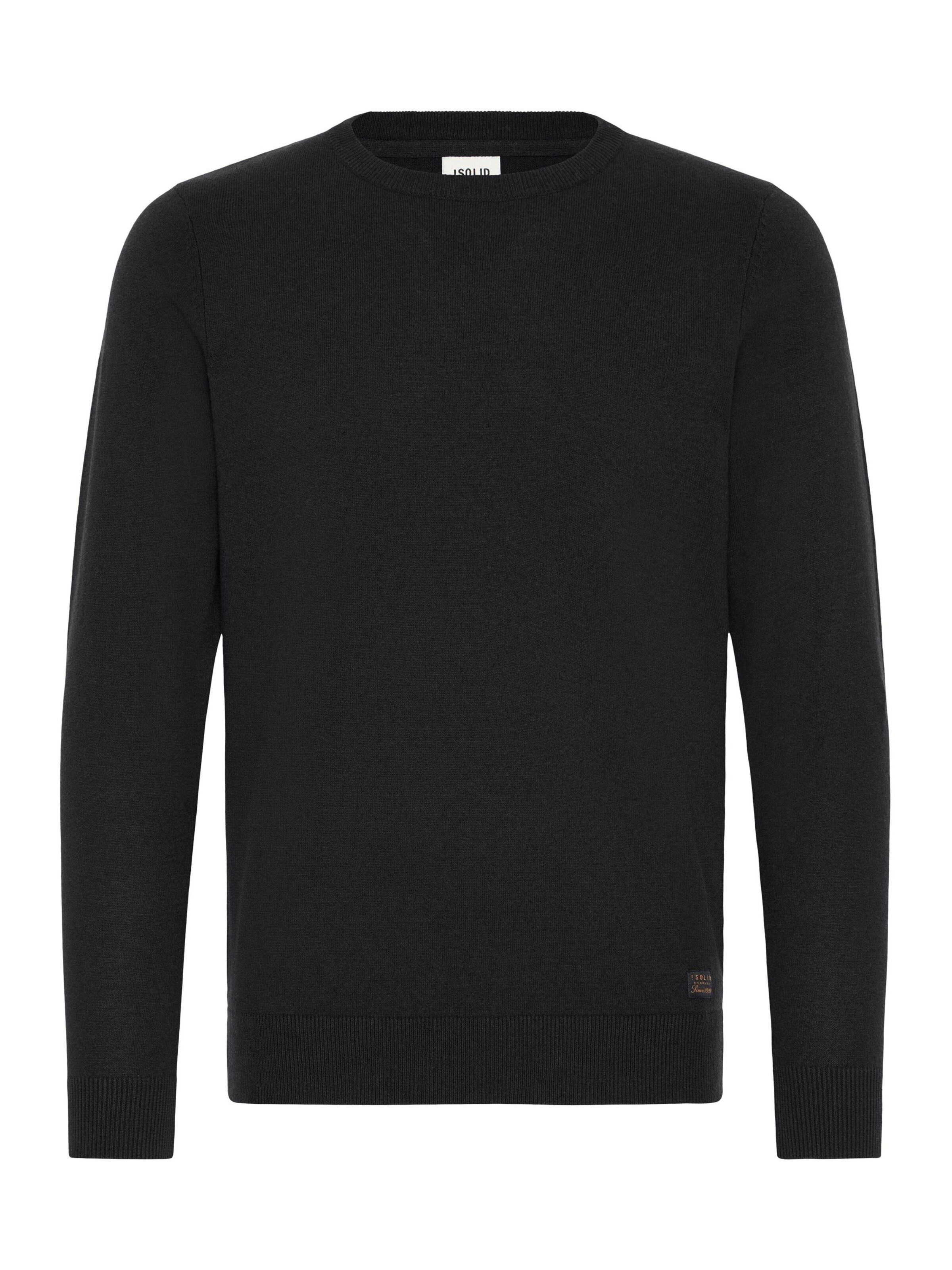 !Solid Strickpullover ' SDAKANT ' in Schwarz: Vorderseite