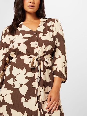 ONLY Carmakoma Shirt Dress 'EMERSON' in Beige
