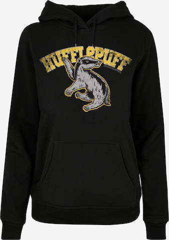 Felpa 'Harry Potter- Hufflepuff Sport Emblem' di F4NT4STIC in nero: frontale