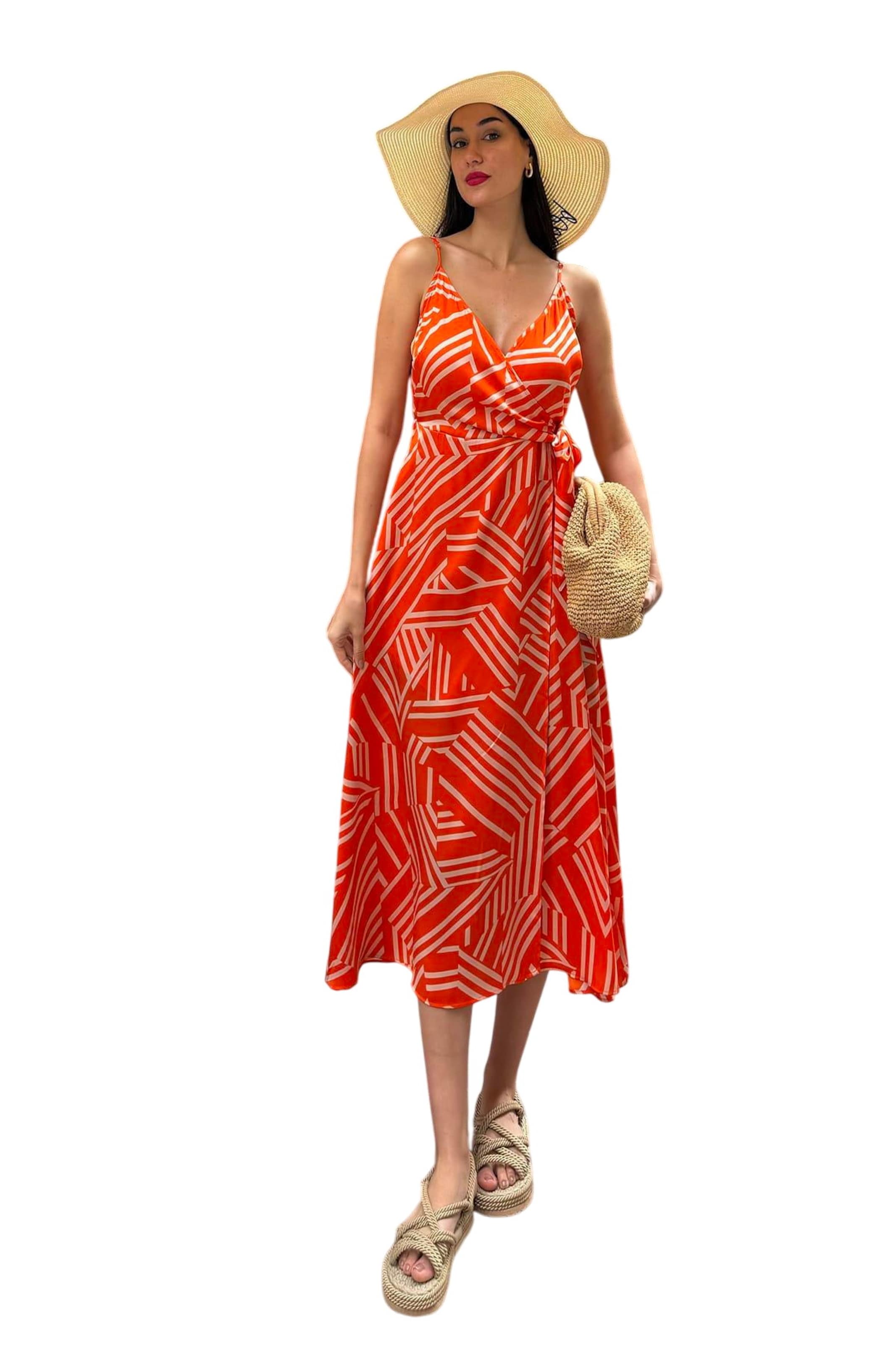 For You Moda Dress in Orange: front
