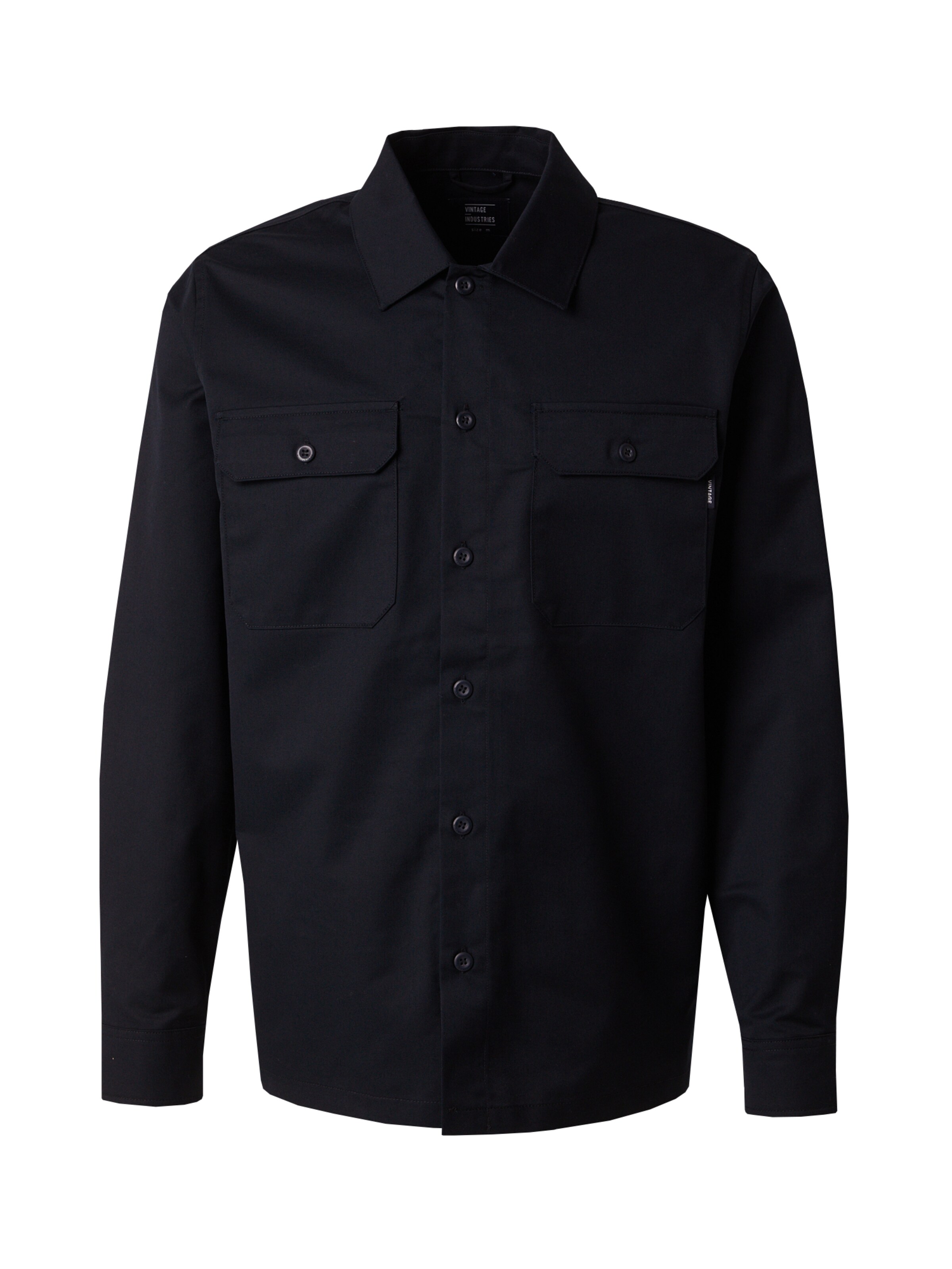 Vintage Industries Рубашка 'Harris' в Черный: спереди