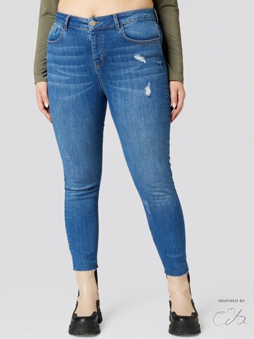 Guido Maria Kretschmer Curvy Skinny Jeans 'Cosette' in Blauw: voorkant