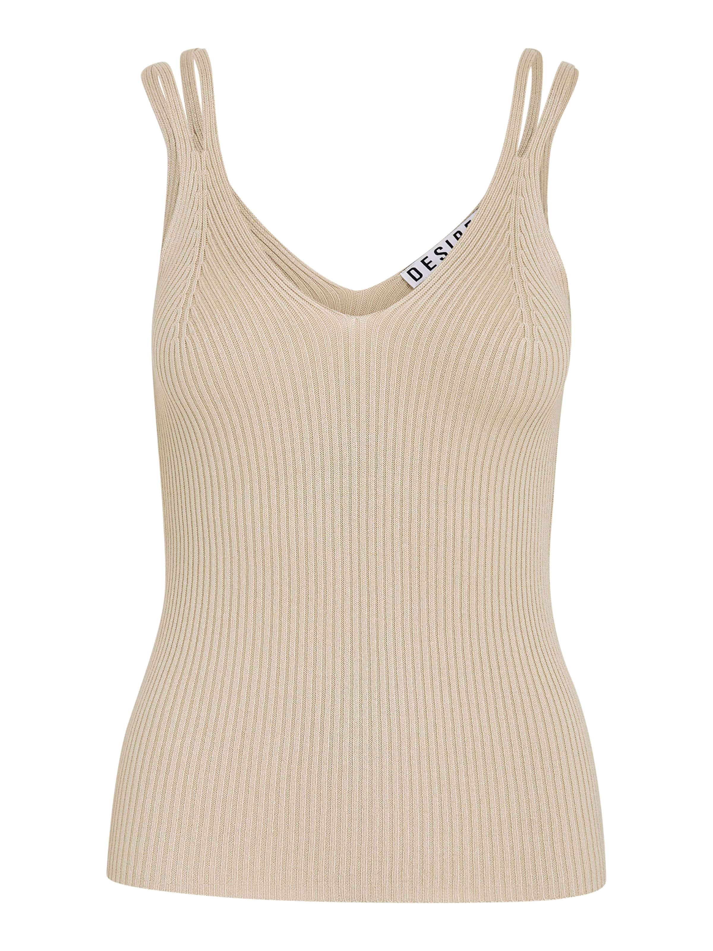 DESIRES - Top de punto 'Geisha' en beige: frente