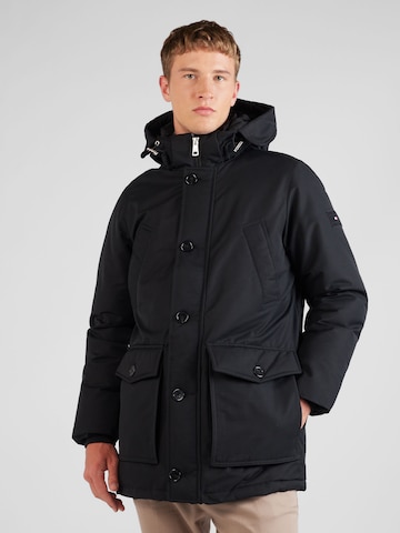 TOMMY HILFIGER Winterparka in Zwart: voorkant