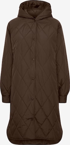 ICHI Between-Seasons Coat 'HANSA' in Brown: front