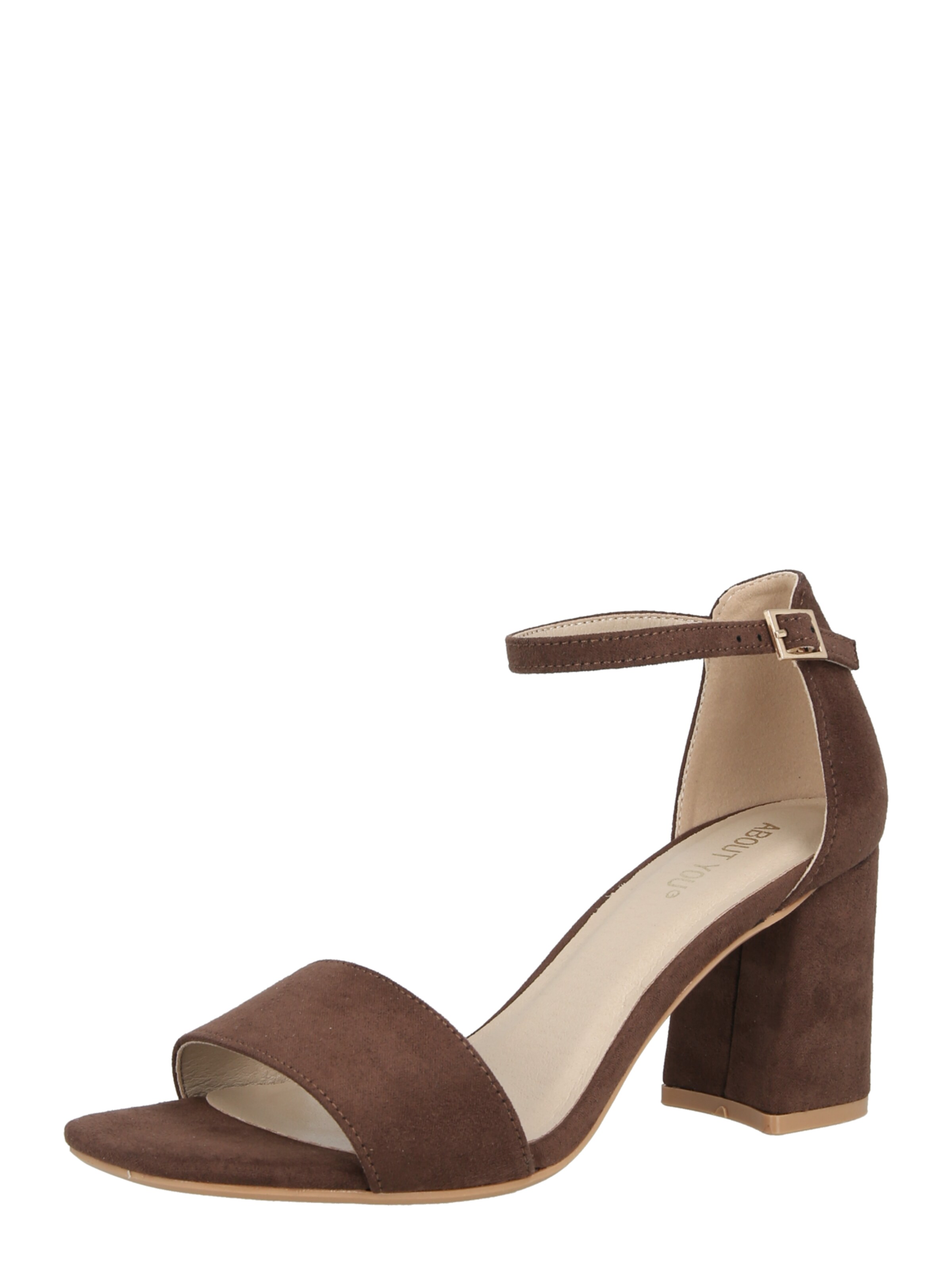 Sandales à lanières 'Alisha' ABOUT YOU en marron : devant