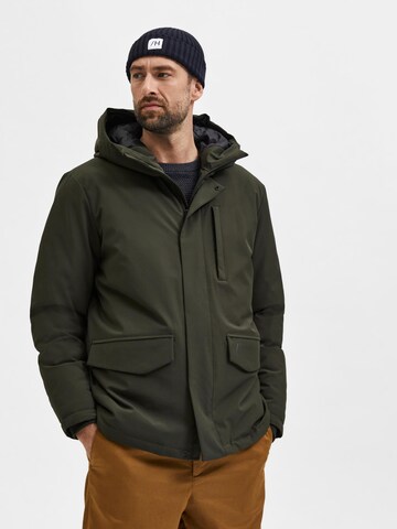 Veste d’hiver 'Piet' SELECTED HOMME en vert