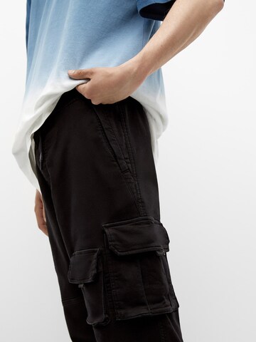 Pull&Bear Tapered Cargobroek in Zwart