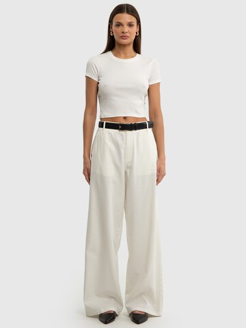 Wide Leg Pantalon 'Malu' BIG STAR en blanc