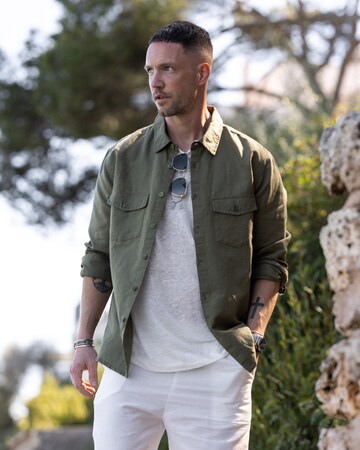 DAN FOX APPAREL Regular fit Риза 'Lio' в зелено