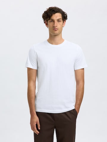 T-Shirt 'SLHCORMAC' SELECTED en blanc : devant