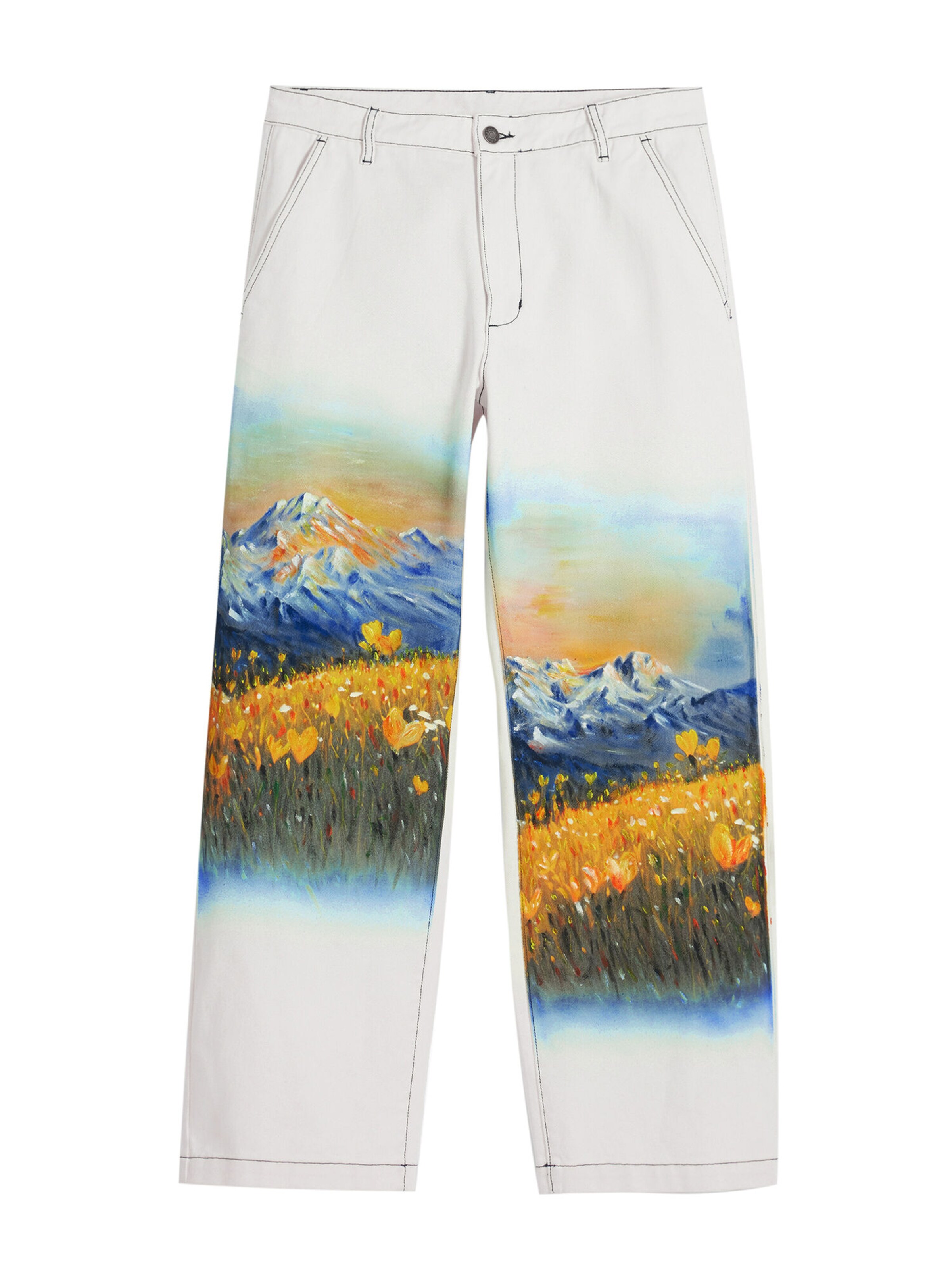 Desigual Wide leg Byxa i vit: framsida