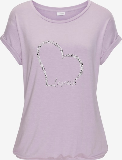 Marškinėliai iš LASCANA, spalva – alyvinė spalva / juoda / balta, Prekių apžvalga