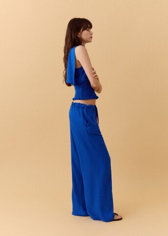 MANGO TEEN Wide leg Pants 'Lisp' in Blue