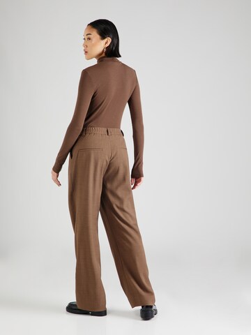 Soft Rebels Wide leg Pleat-Front Pants 'Sibylle' in Brown