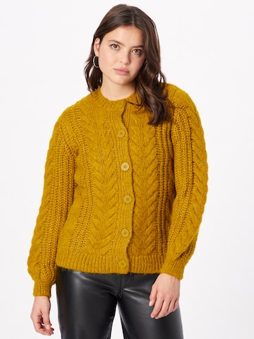 VILA Knit Cardigan 'Aksina' in Yellow: front