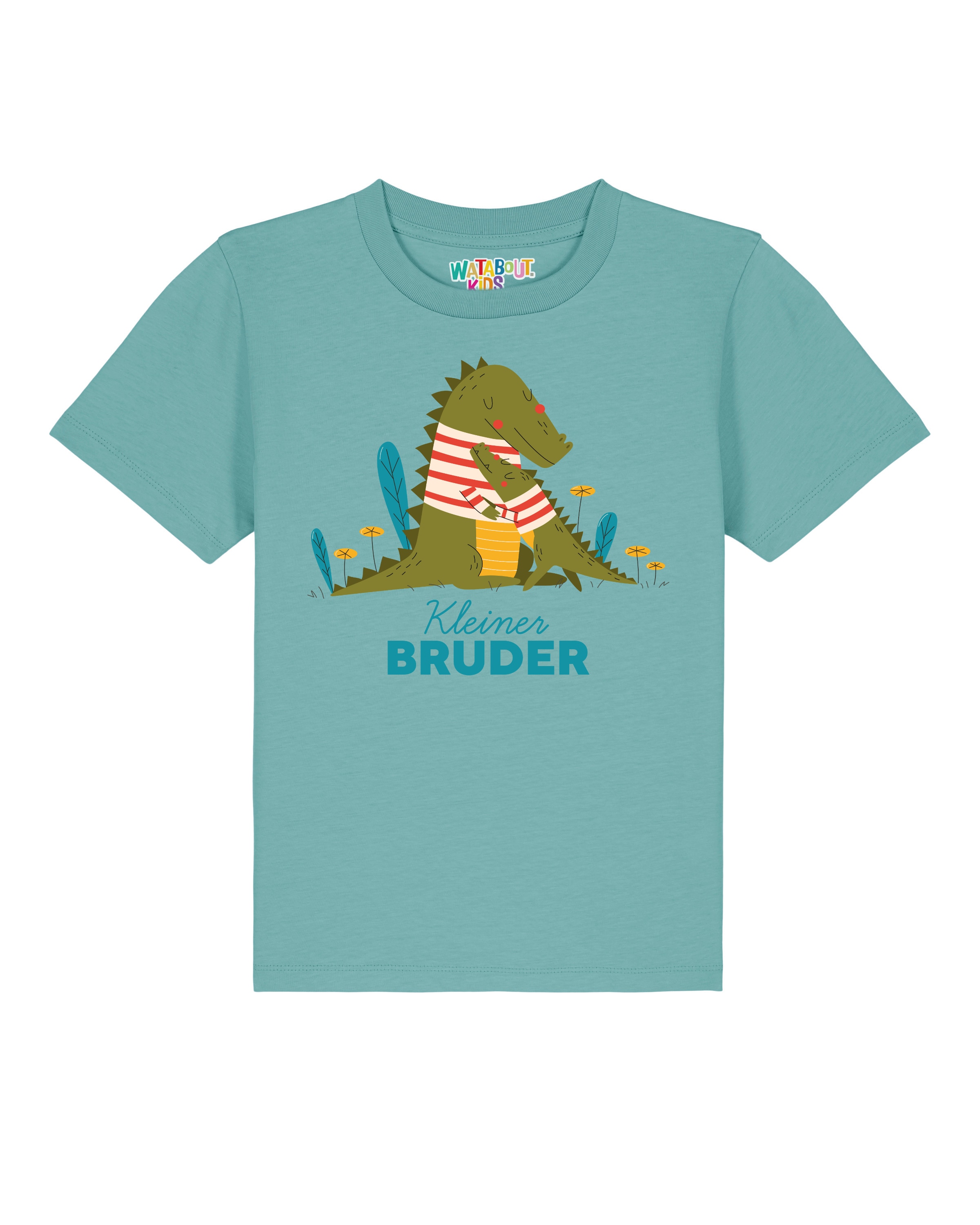 Maglietta 'Krokodil Kleiner Bruder' di watabout.kids in blu: frontale