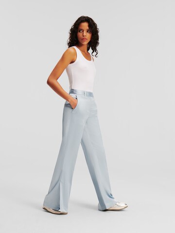 Wide Leg Pantalon à plis Karl Lagerfeld en bleu