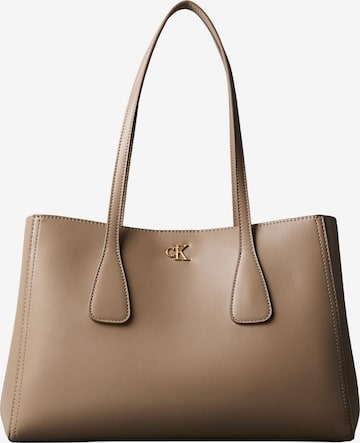 Calvin Klein - Mala de ombro em castanho: frente