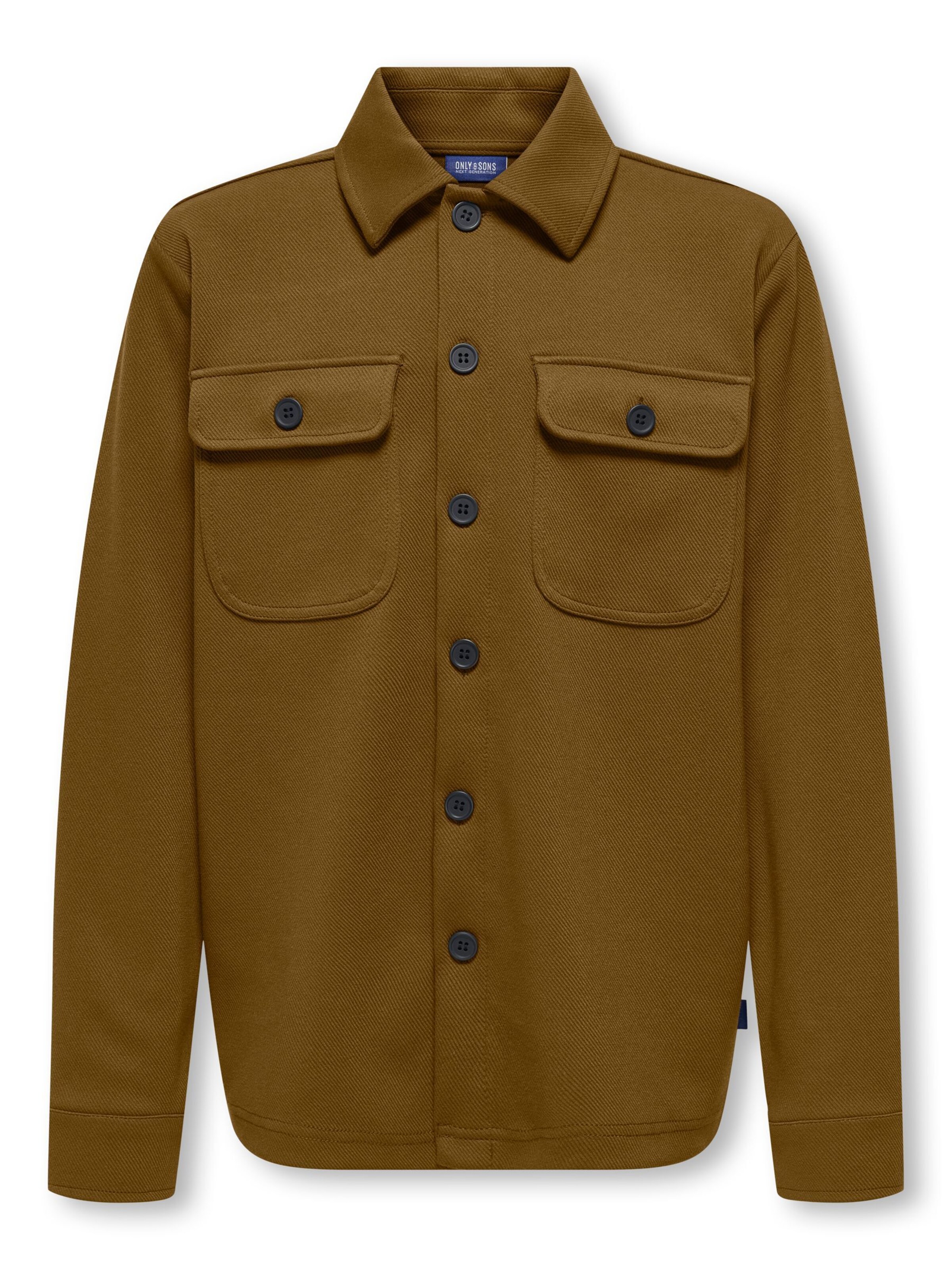 Only & Sons Junior Overhemd 'OSJNew Kodyl' in Bruin: voorkant