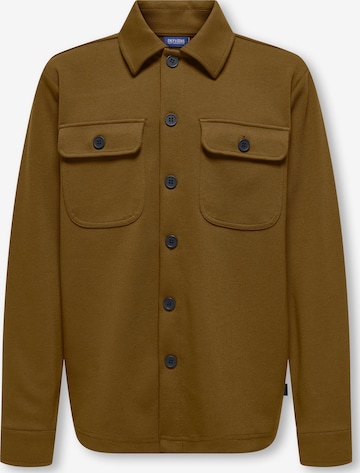 Only & Sons Junior Overhemd 'OSJNew Kodyl' in Bruin: voorkant