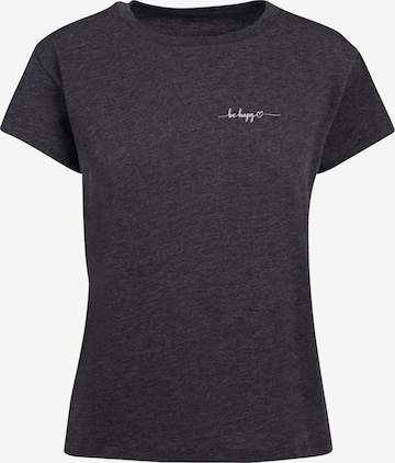 Merchcode Shirt 'Be Hapyy' in Grijs: voorkant