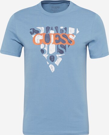 GUESS T-Shirt 'BLURRI' in Blau: predná strana