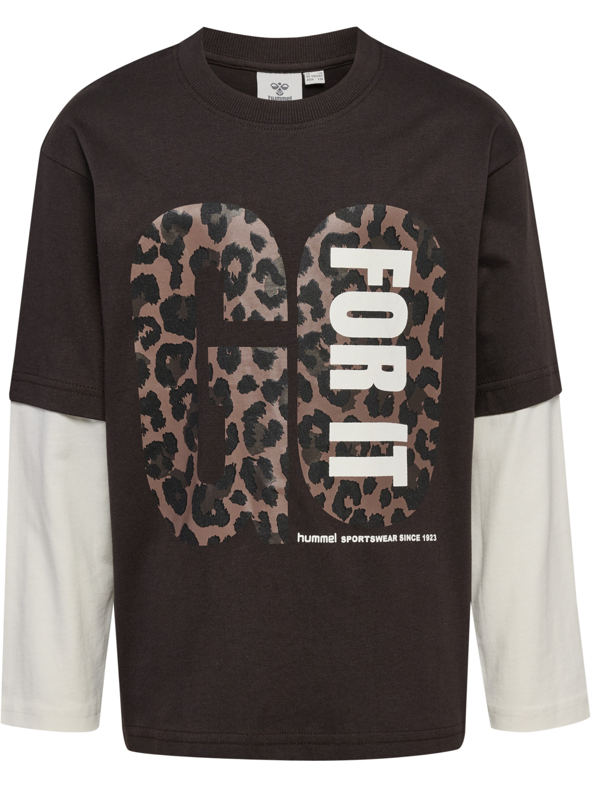 Hummel Shirt 'REBEL' in 104 in schoko / weiß, Produktansicht