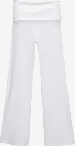 Pull&Bear Flared Bukse i hvit: forside