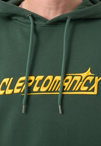 Cleptomanicx Sweatshirt 'Classic Hooded Starring' in Green