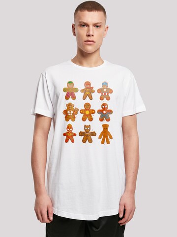 F4NT4STIC Shirt 'Marvel Universe Christmas Gingerbread Avengers' in White: front