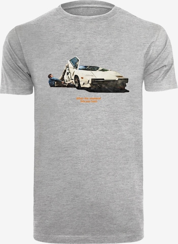 Mister Tee Shirt 'Weekend Wolf' in Grey: front