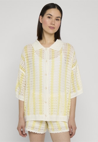 Estelou Knit Cardigan in White: front