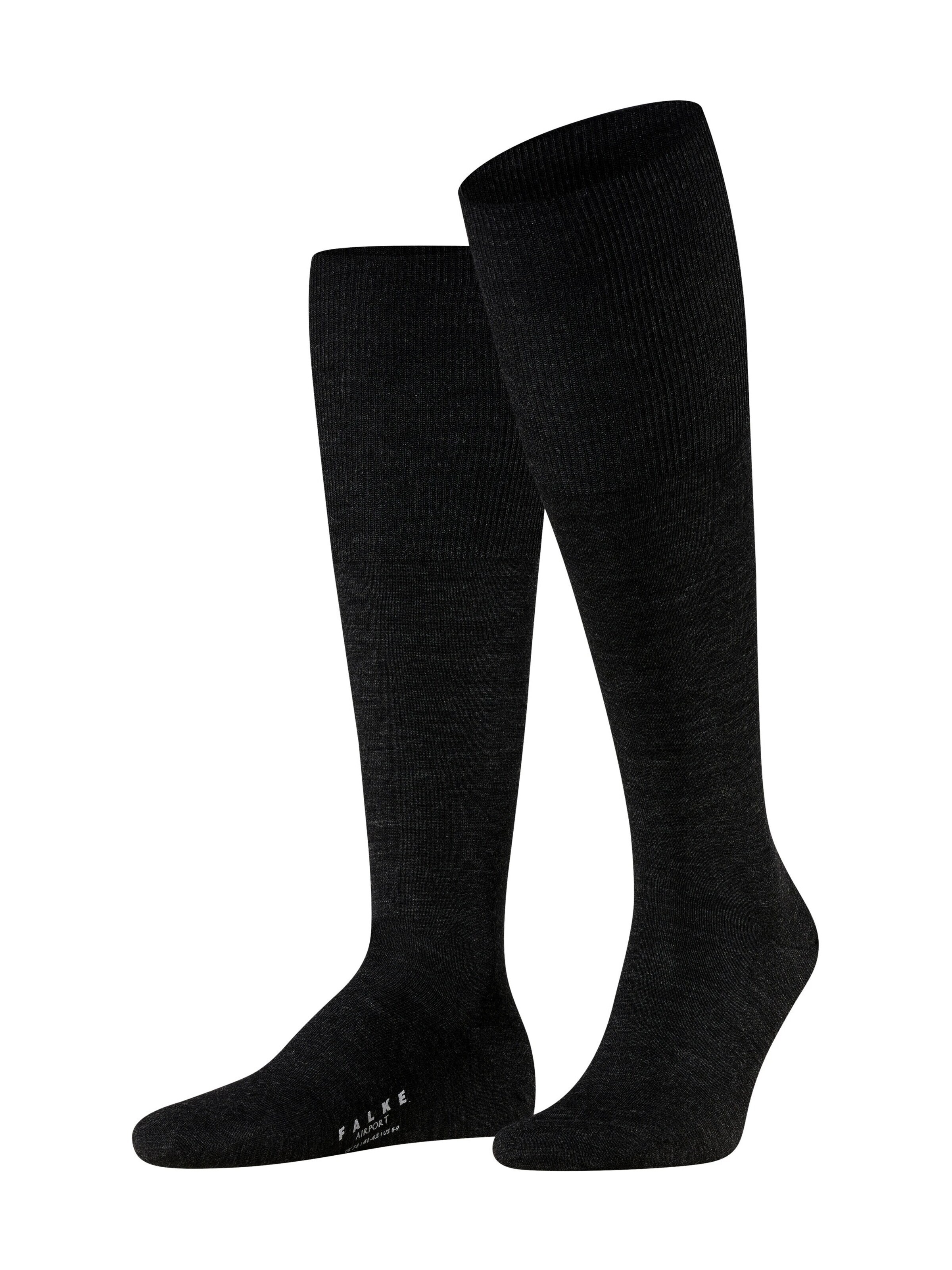 FALKE Knee High Socks 'Airport' in Grey: front