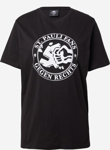 T-shirt 'Gegen Rechts' FC St. Pauli en noir : devant