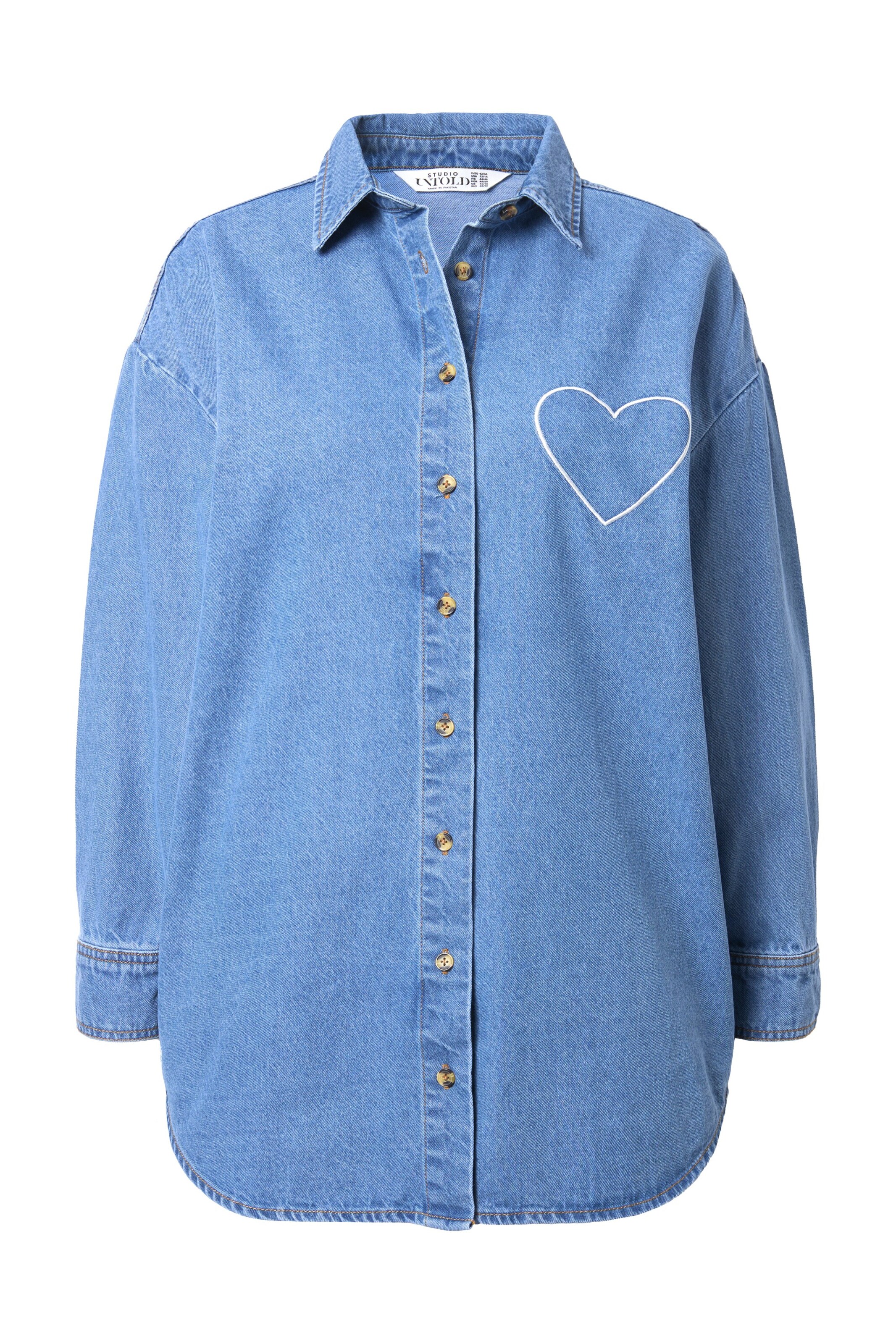 Studio Untold Bluse in blue denim, Produktansicht