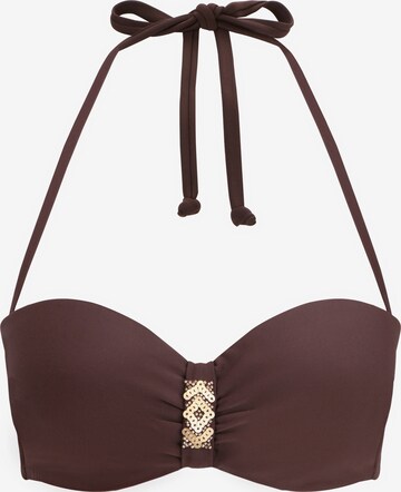 LASCANA Bikini Top 'Gloria' in Brown: front