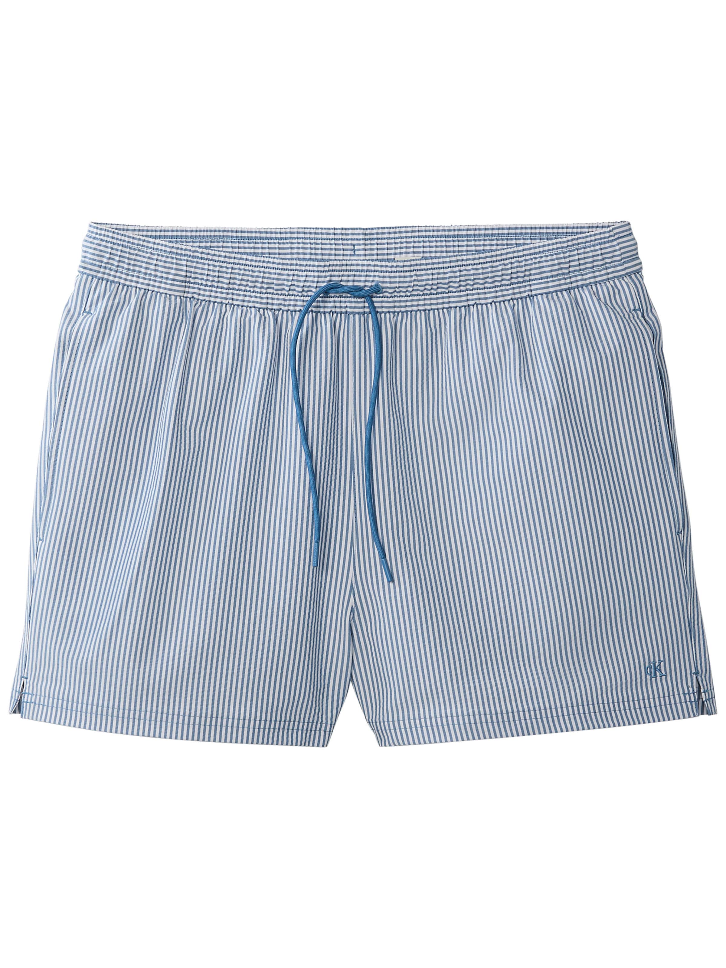 Calvin Klein Swimwear Shorts de bain 'Seersucker' en bleu, Vue avec produit