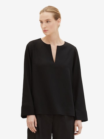 TOM TAILOR Blouse in Zwart: voorkant