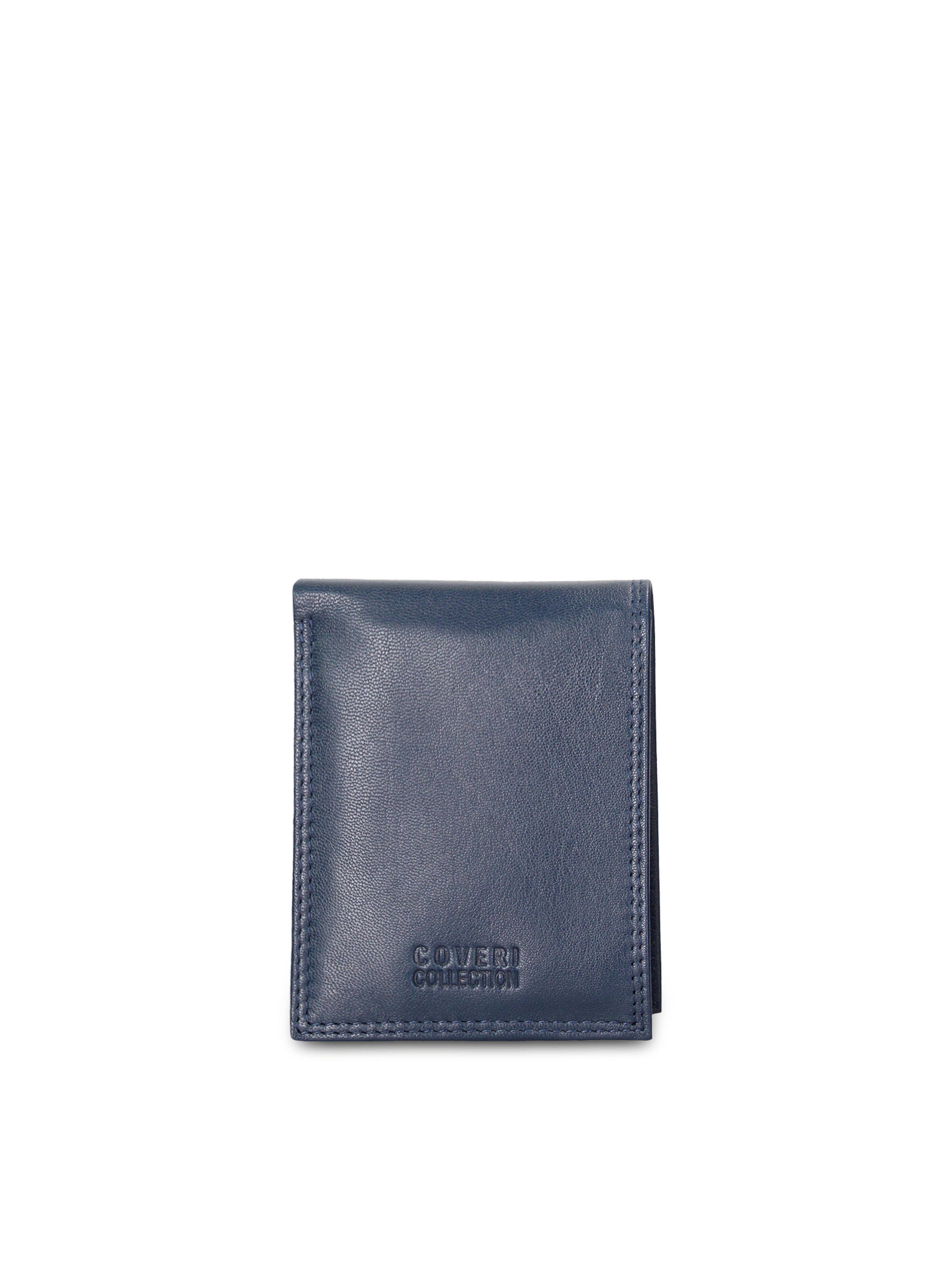 Portamonete 'Portafoglio uomo vera pelle Coveri - Minimalista sfoderato' di Coveri Collection in blu: frontale