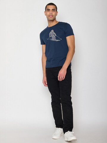GREENBOMB Shirt 'Animal Yeti Ski' in Blue
