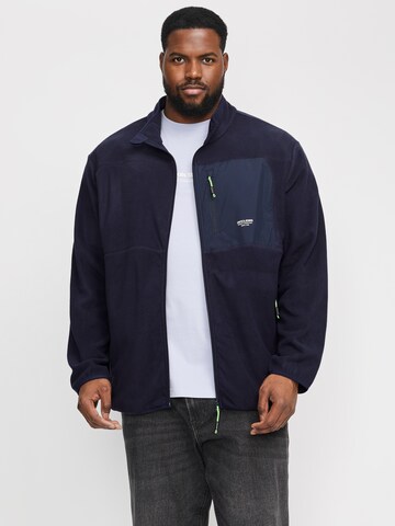 Jack & Jones Plus Fleece jacket 'JJTheo' in Blue: front