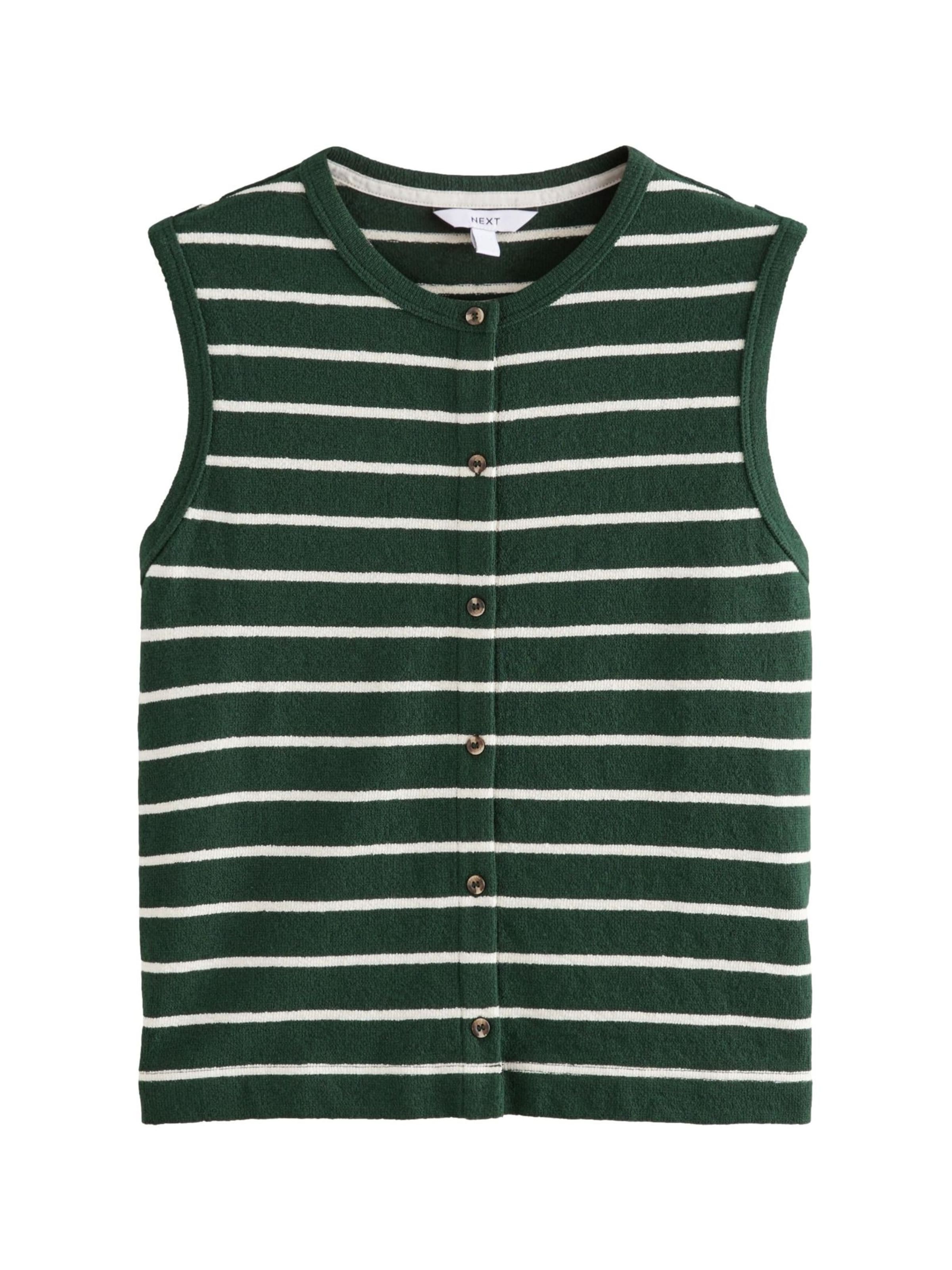 zaļš Next Adīta veste: no priekšpuses