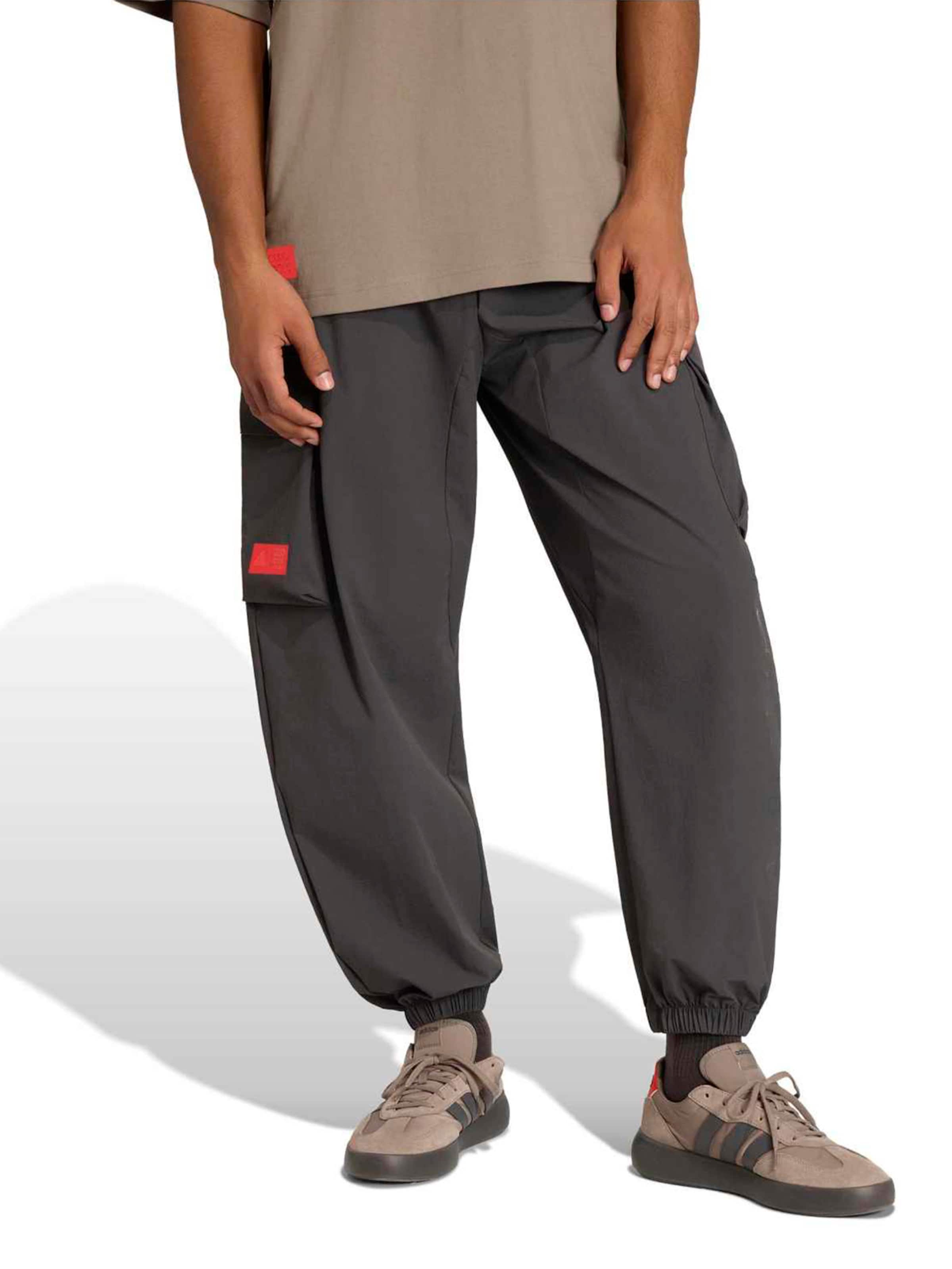 ADIDAS SPORTSWEAR Tapered Sportbroek 'AU EF' in Zwart: voorkant