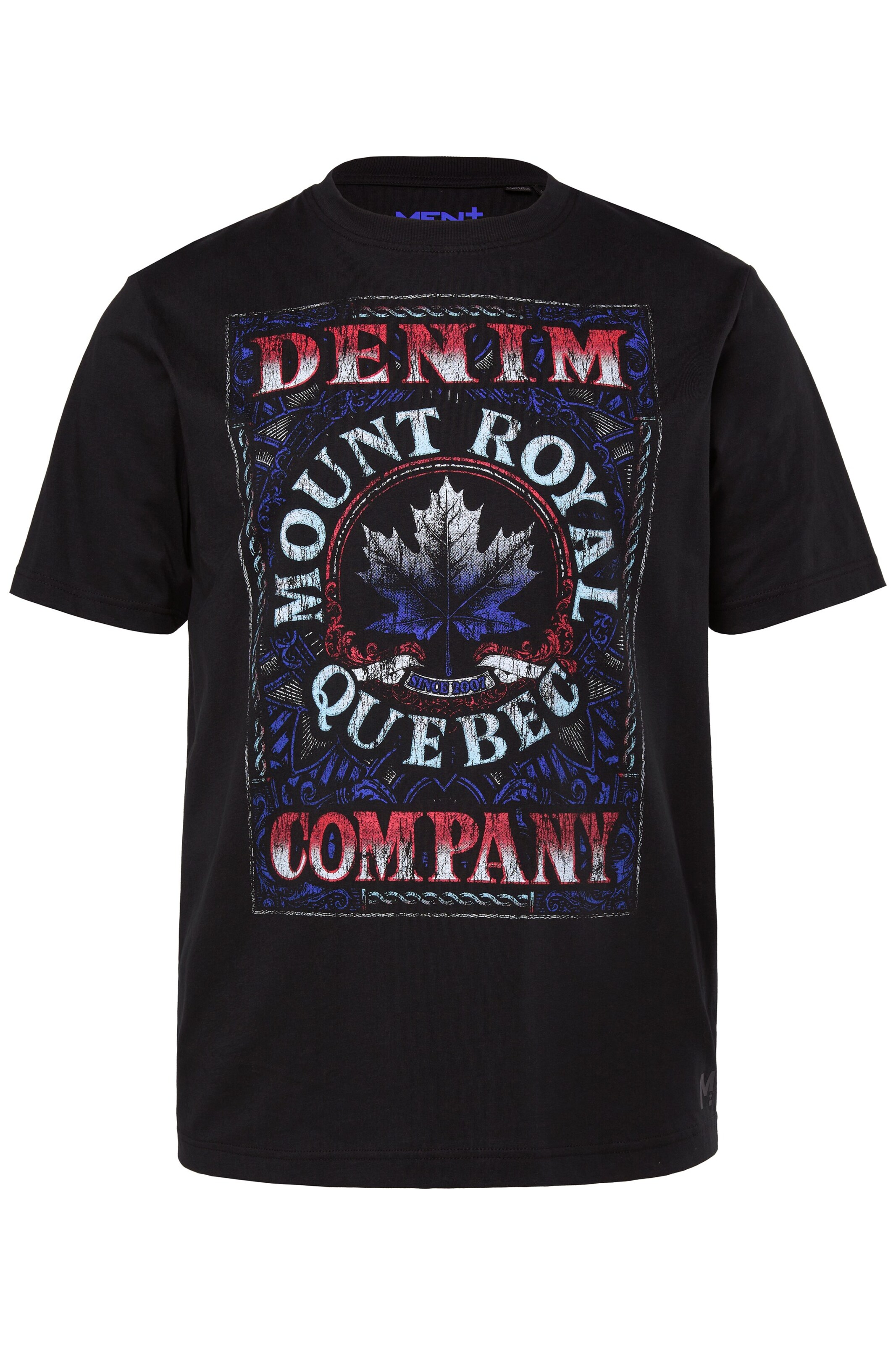 Men Plus Shirt in Black: front