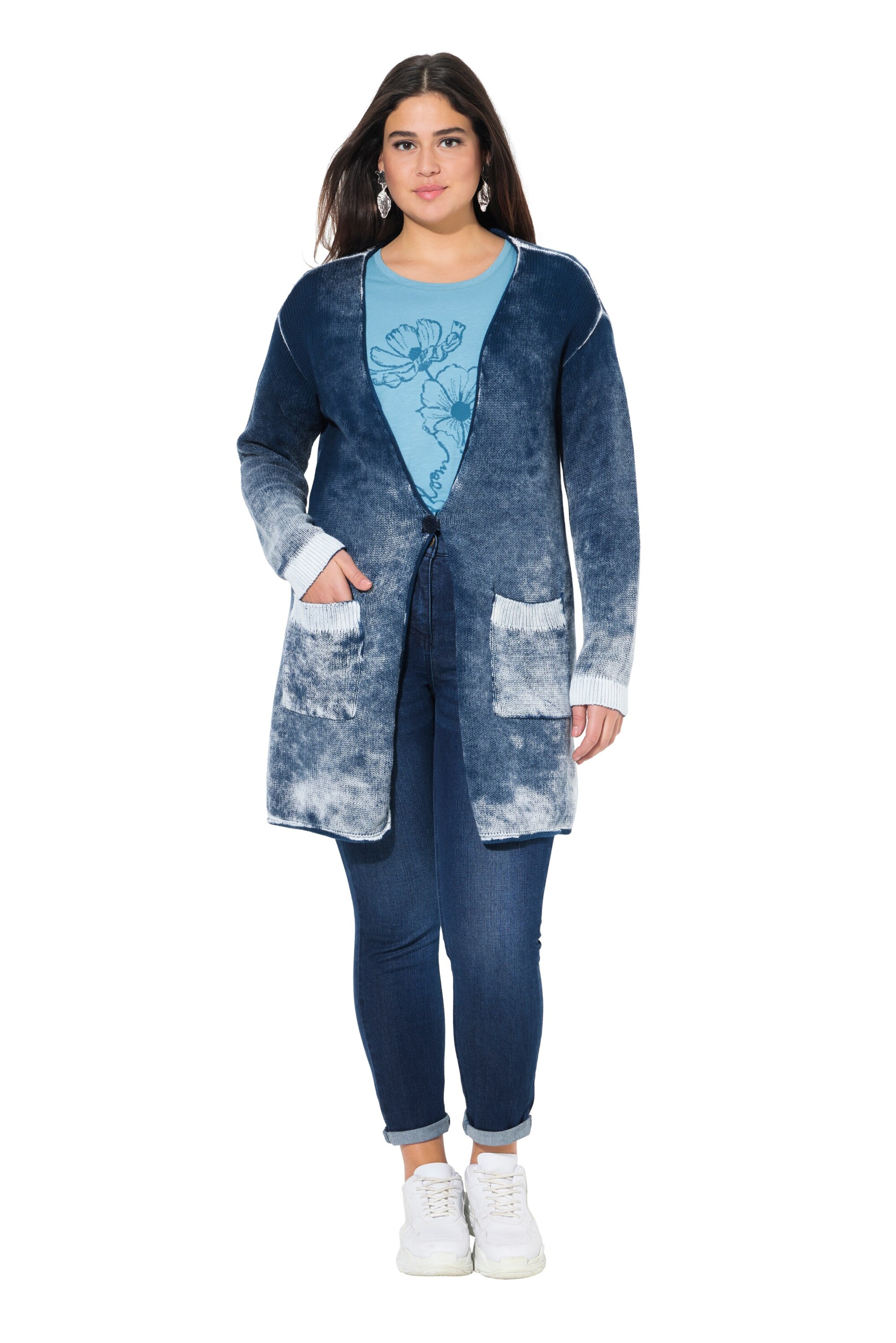 Ulla Popken Strickjacke in Blau
