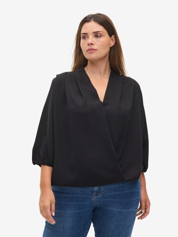 Zizzi - Blusa 'Luby' em preto: frente