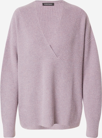 REPEAT Cashmere Sweater in Purple: front
